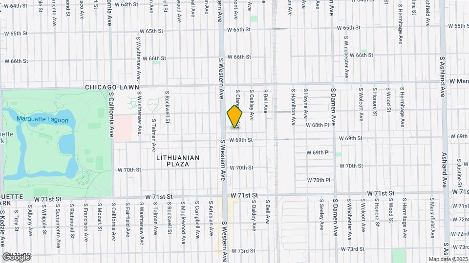 6840 S Claremont Ave Map and Location Details