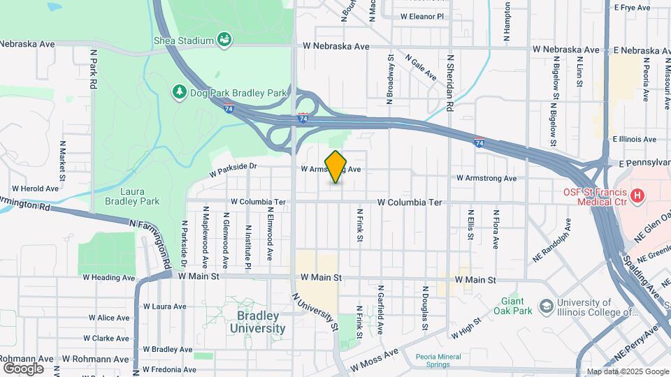 1315 N Bourland Ave Map and Location Details