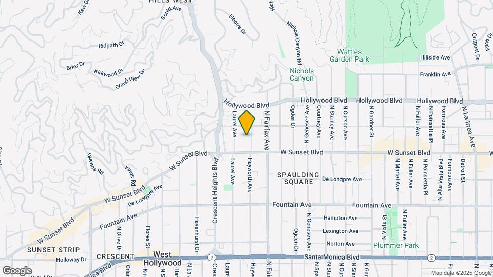 1533 N Hayworth Ave, Unit 102 Map and Location Details