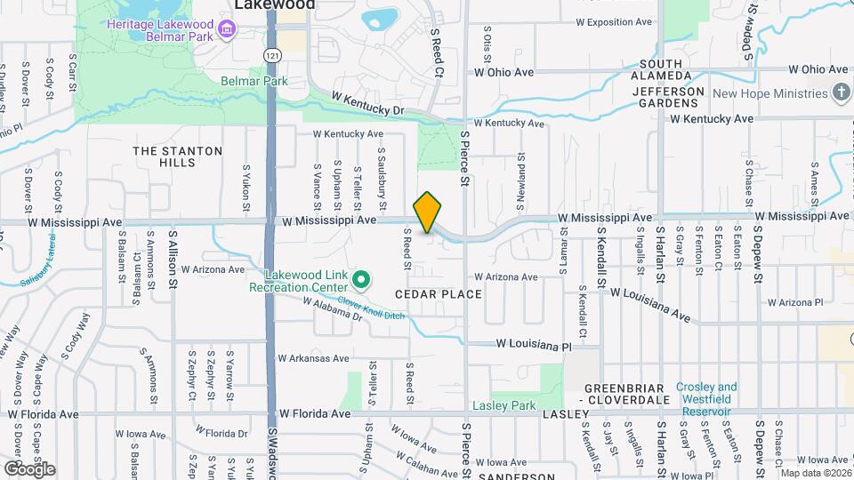 6944 W Mississippi Ave Map and Location Details