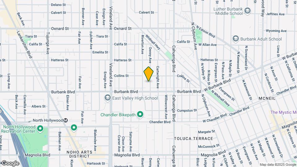 5627 Denny Ave Map and Location Details