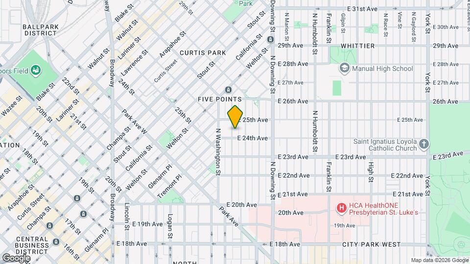 2418 N Clarkson St Mapa y Detalles de la Ubicación