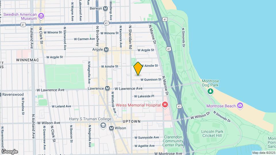 934 W Gunnison St, Unit 1 Map and Location Details