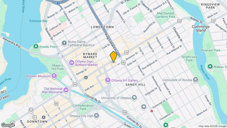 242 Rideau St, Unit 1805 Map and Location Details
