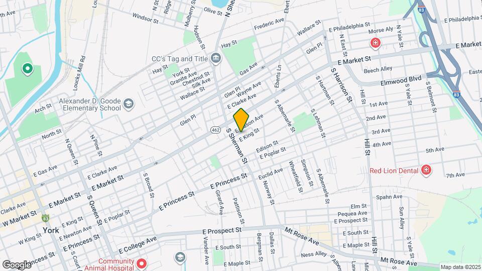 811 E King St Map and Location Details