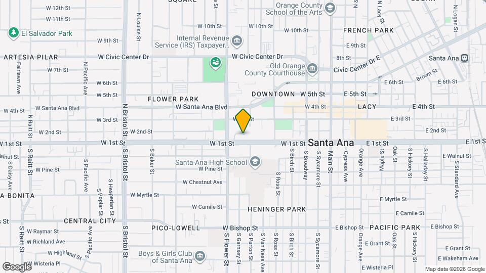 721 W 1st St, Unit F103 Mapa y Detalles de la Ubicación