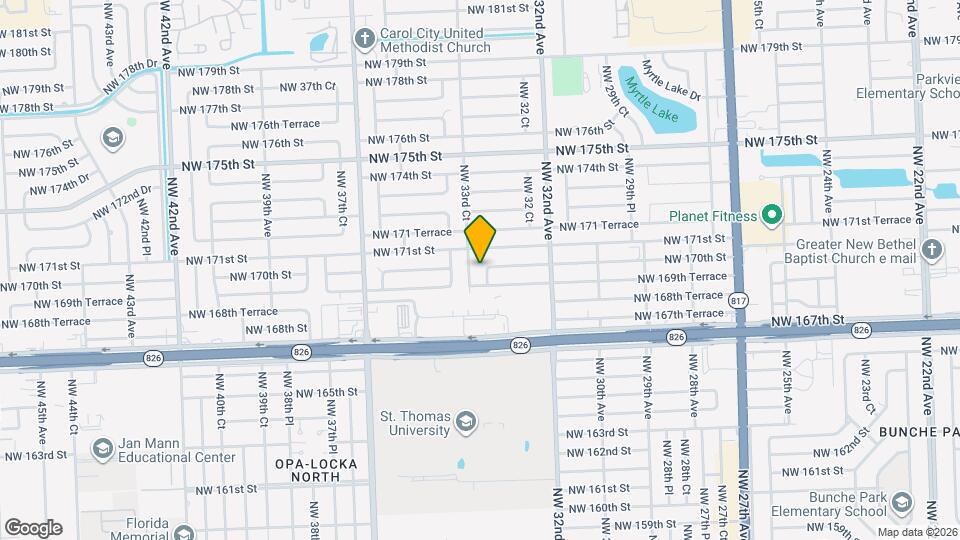 16920 NW 33rd Ave Mapa y Detalles de la Ubicación