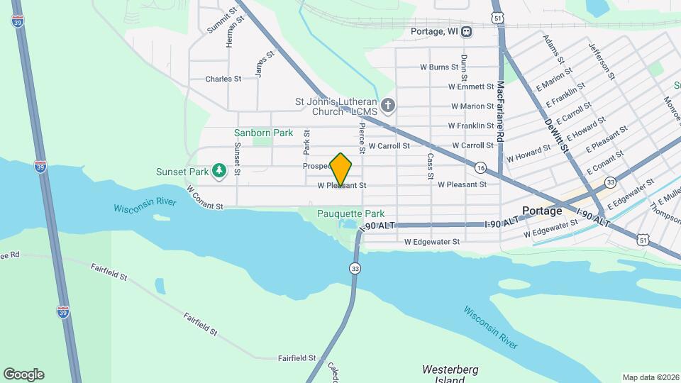 822 W Pleasant St Map and Location Details