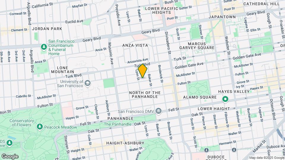 1854 McAllister St Mapa y Detalles de la Ubicación