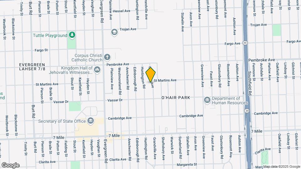 19497 Grandville Ave Map and Location Details