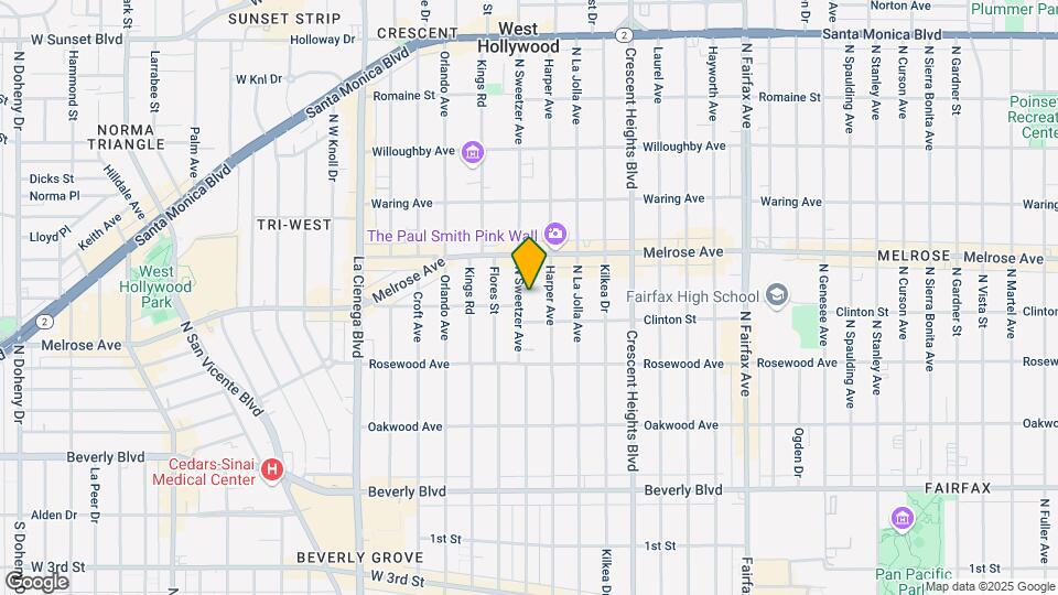 620 N Sweetzer Ave Map and Location Details