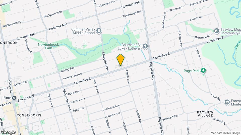 252B Finch Ave E Map and Location Details