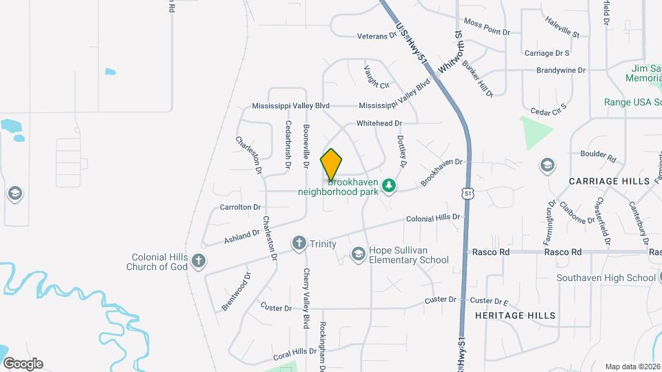 1842 Brookhaven Dr Map and Location Details