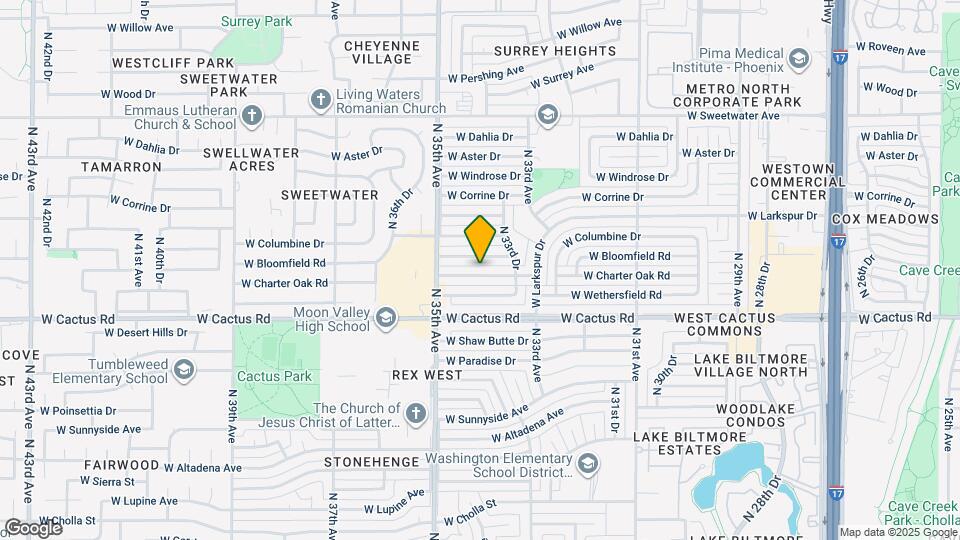 3402 W Charter Oak Rd Mapa y Detalles de la Ubicación