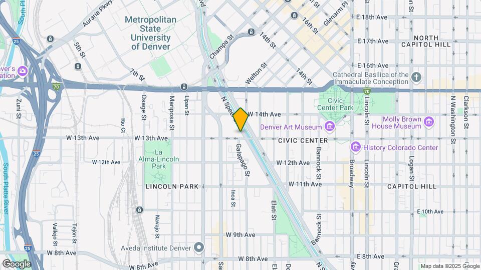 1301 Speer Blvd, Unit 208 Mapa y Detalles de la Ubicación