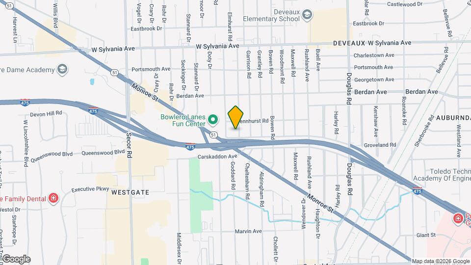 3633 Elmhurst Rd Map and Location Details