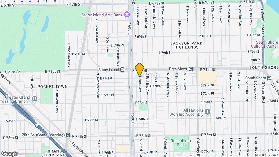 7152 S Cornell Ave Map and Location Details