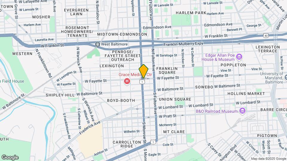 1849 W Fayette St Map and Location Details
