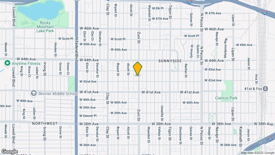 4221 Zuni St Mapa y Detalles de la Ubicación