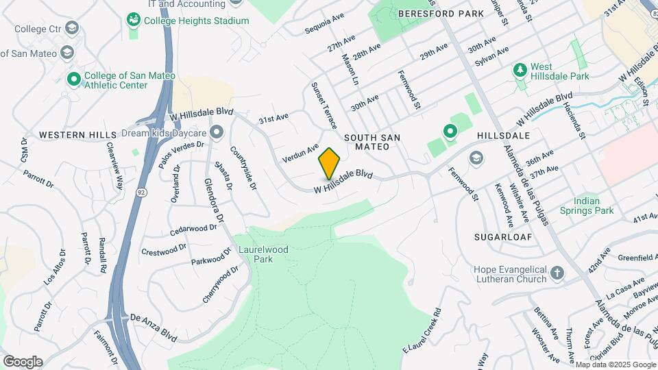 860 W Hillsdale Blvd Map and Location Details