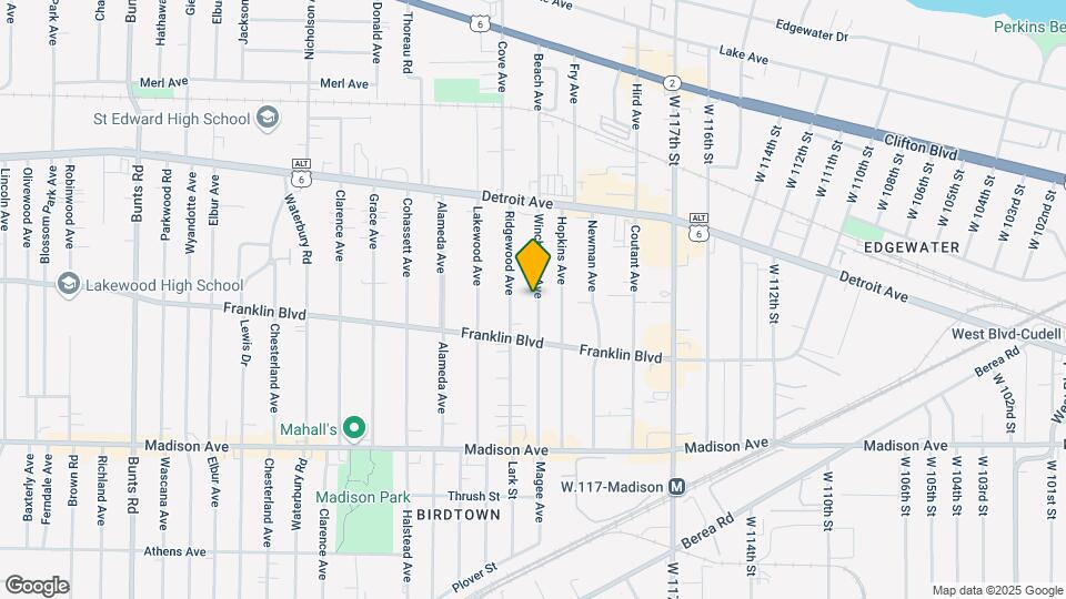 1498 Winchester Ave Map and Location Details