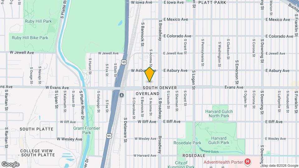 2075 S Acoma St, Unit 2075 Map and Location Details