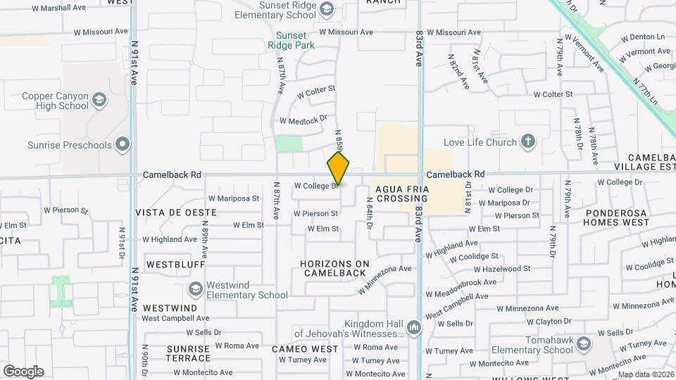 8507 W College Dr Mapa y Detalles de la Ubicación