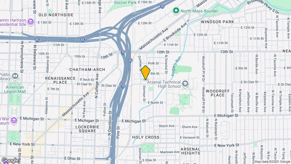 1118 E St Clair St Map and Location Details