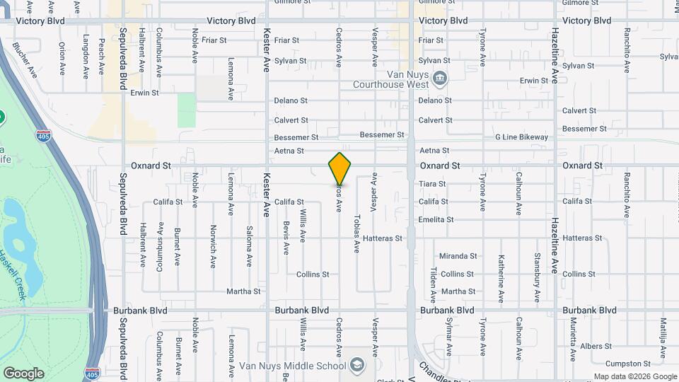 5921 Cedros Ave Mapa y Detalles de la Ubicación