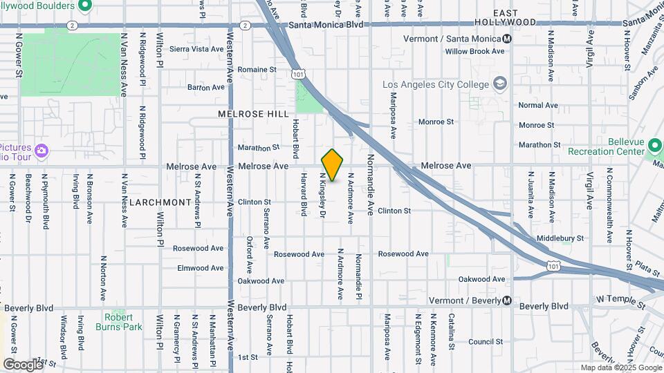 626 N Kingsley Dr Map and Location Details