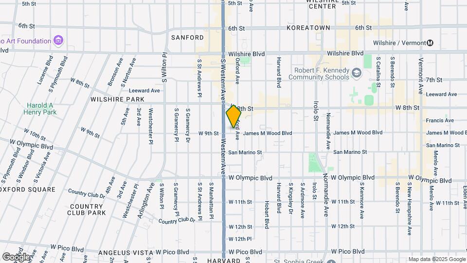 855 S Oxford Ave Mapa y Detalles de la Ubicación