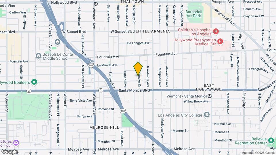 1163 N Kingsley Dr Mapa y Detalles de la Ubicación