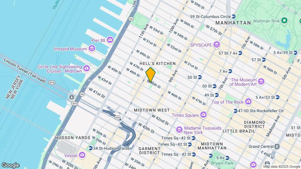 444 W 46th St Map and Location Details