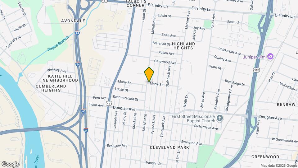 1341 Meridian St Map and Location Details