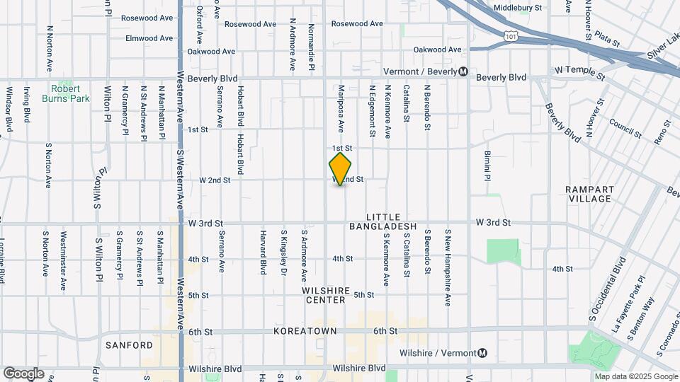 219 S Mariposa Ave Mapa y Detalles de la Ubicación
