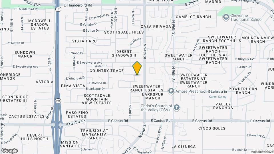 9343 E Windrose Dr Map and Location Details