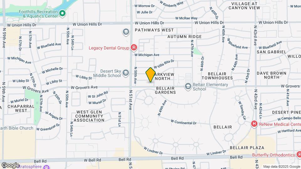 4934 W Grovers Ave Mapa y Detalles de la Ubicación