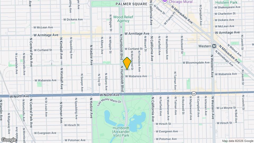 1723 N Humboldt Blvd, Unit 4F Map and Location Details