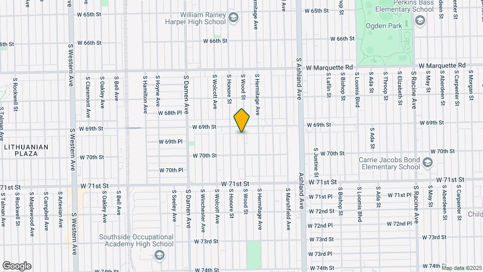 6916 S Wood St Map and Location Details