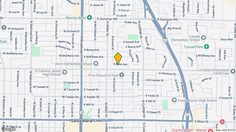 502 E Rose Ave Map and Location Details