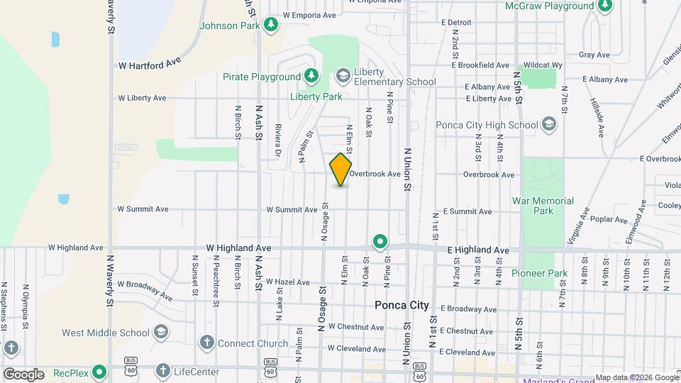 820 N Elm St Map and Location Details