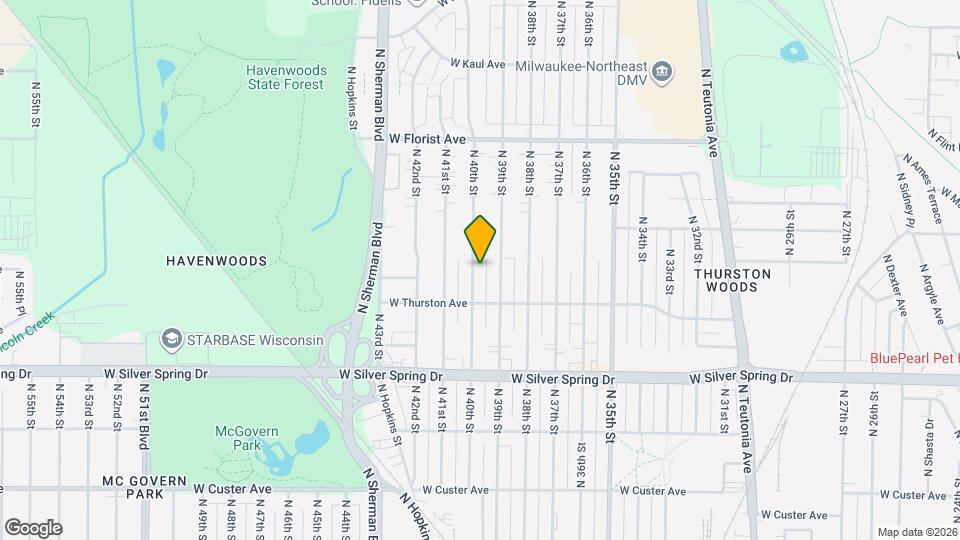 5748 N 40th St Map and Location Details