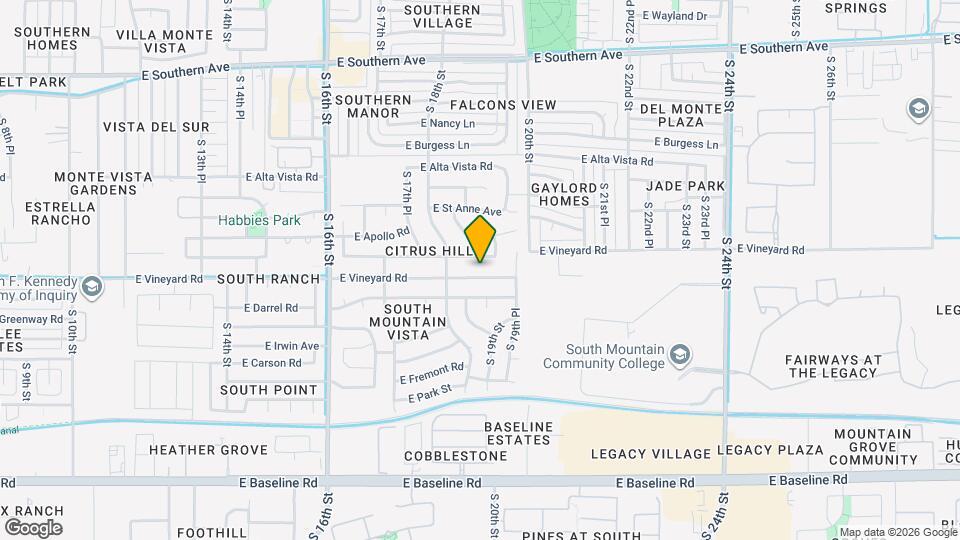 1910 E Vineyard Rd Map and Location Details