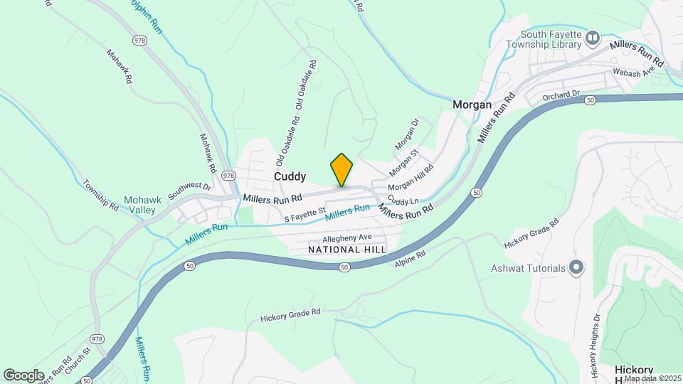 627 Millers Run Rd Map and Location Details