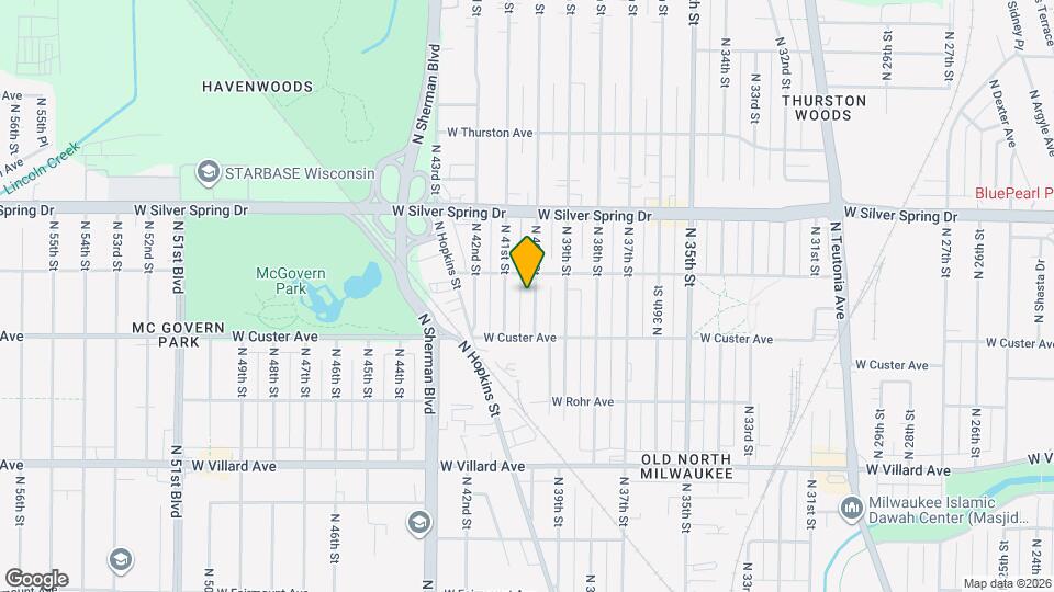 5453 N 40th St, Unit Custer Park lower Mapa y Detalles de la Ubicación