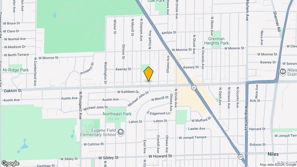 8000 N Ozark Ave Map and Location Details