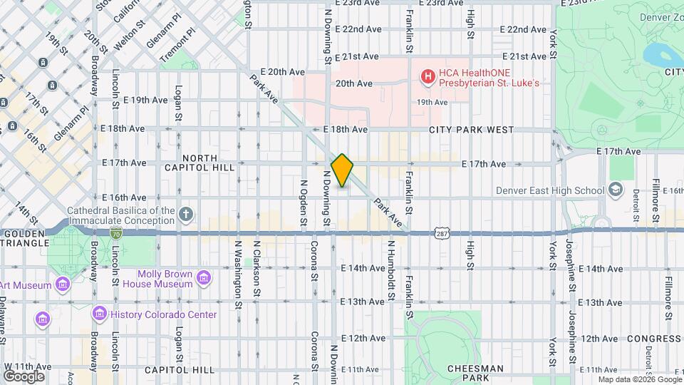 1133 E 16th Ave Map and Location Details