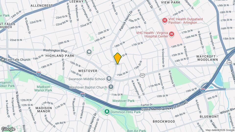 1531 Patrick Henry Dr Map and Location Details