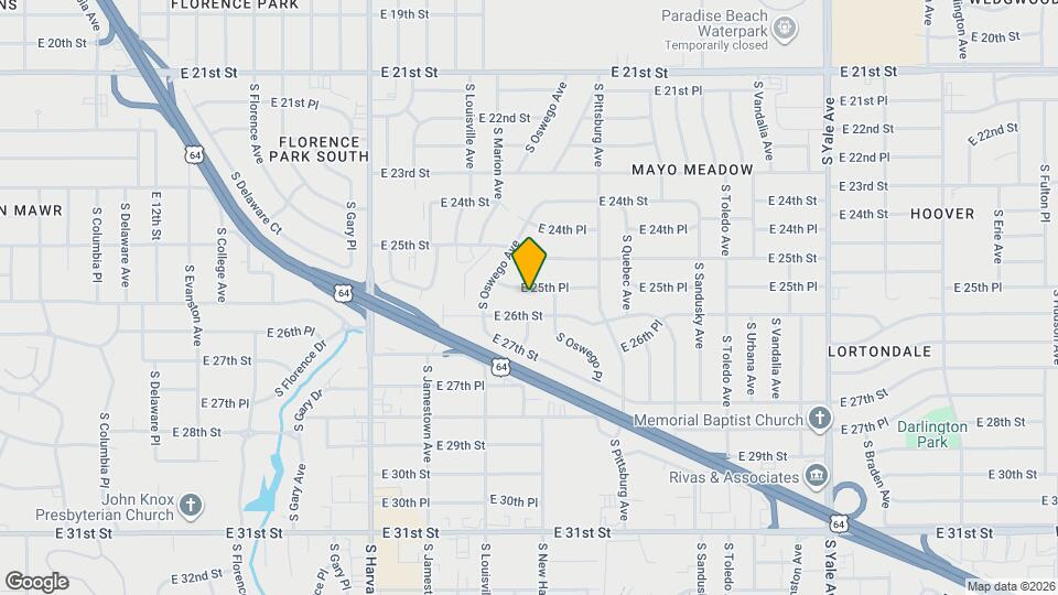 4036 E 25th Pl Map and Location Details