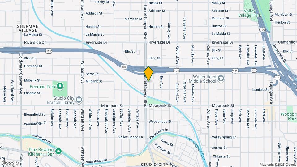4524 Laurel Canyon Blvd Map and Location Details